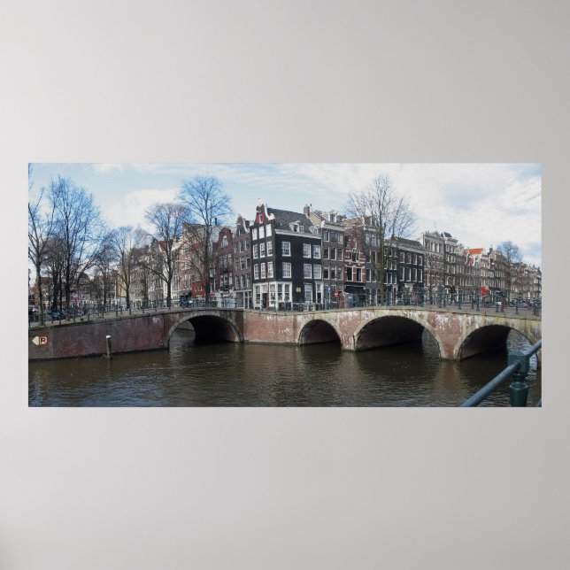 Poster photo des ponts du canal d'Amsterdam (Devant)