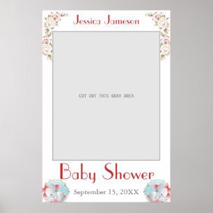 Poster photo du Baby shower aquarelle