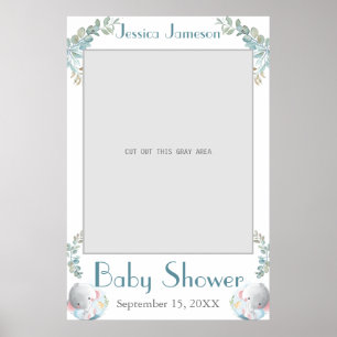 Poster photo du Baby shower aquarelle
