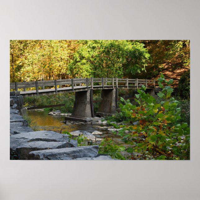 Poster photo du paysage du pont d'automne (Devant)