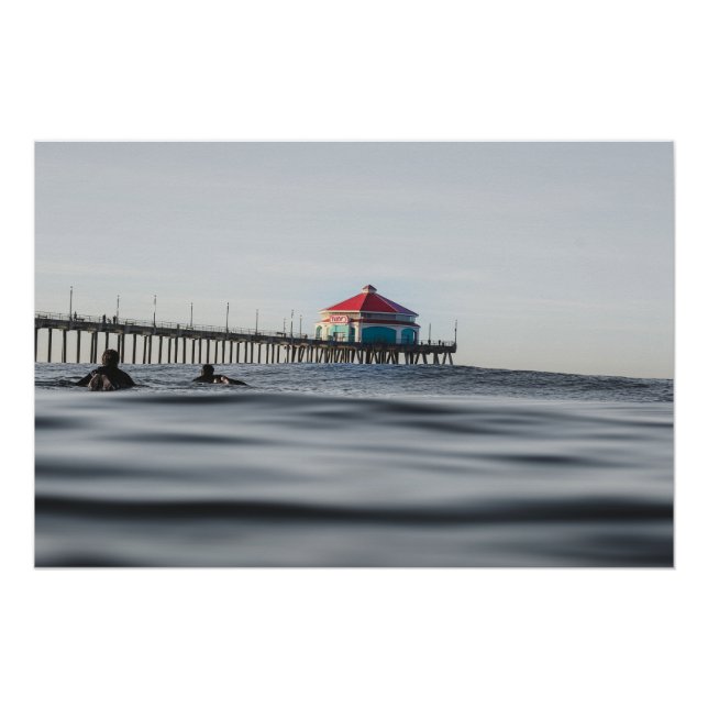 Poster Photo du surfeur de Huntington Beach Pier Photo (Devant)