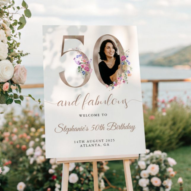 Poster Photo florale de printemps 50e anniversaire Bienve (Créateur téléchargé)