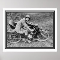 Photo Girl B & W vintage sur moto 16 x 20