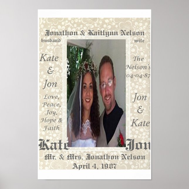 Poster Photo Mariage personnalisée (Devant)
