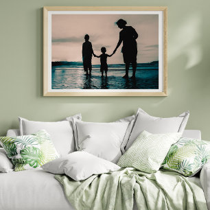 Poster Photo Mère Et Enfants Sur La Plage