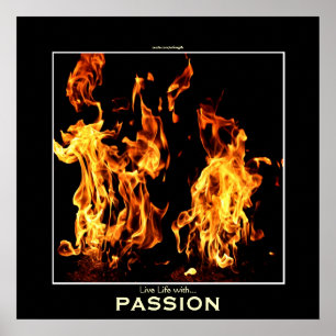 Poster photo Motivationnel de la passion du feu fl