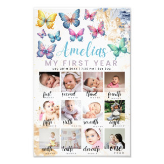 Poster photo Papillon 1er anniversaire