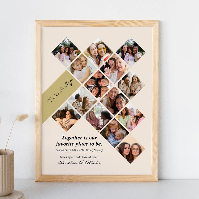 Poster photo personnalisé des meilleurs amis, amit (Friends Photo Poster | Friendship Day 2025 | Gift for her)