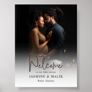 Poster photo personnalisé du Baby shower de couple
