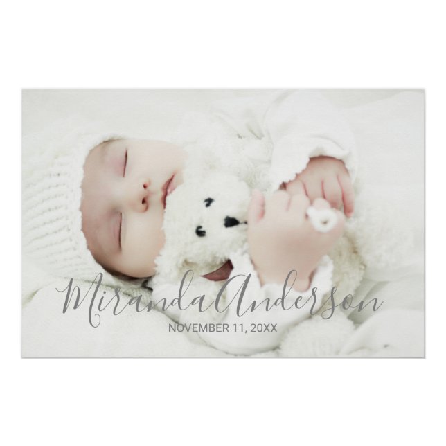 Poster Photo personnalisée avec nom et texte personnalisé (Devant)