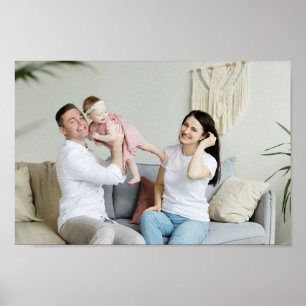 Poster photo personnalisée de la famille Happy