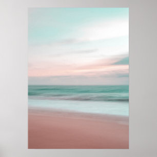 Poster photo Pink Beach Sunset Ocean Beach