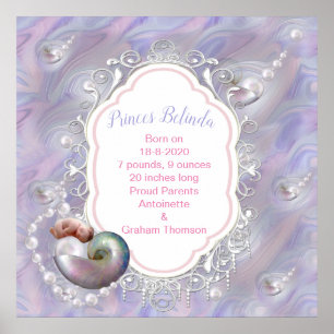 Poster photo Pinkie-Rose Nouveau bébé fille cadre 