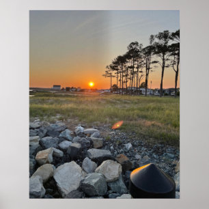 Poster photo Rocky Waterscape Sunset