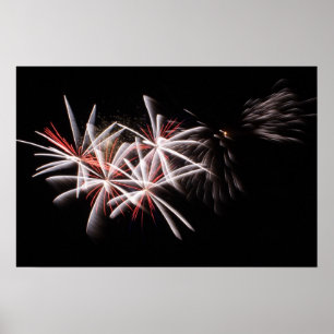 Poster photo Rouge blanc Fireworks