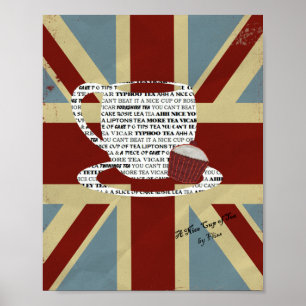 Poster photo Union Jack Une belle coupe de thé Vin