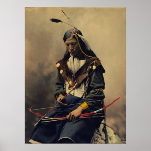 Poster Photo vintage de Cherokee Man with Bow