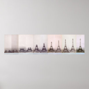Poster Photo vintage Paris de construction de Tour Eiffel