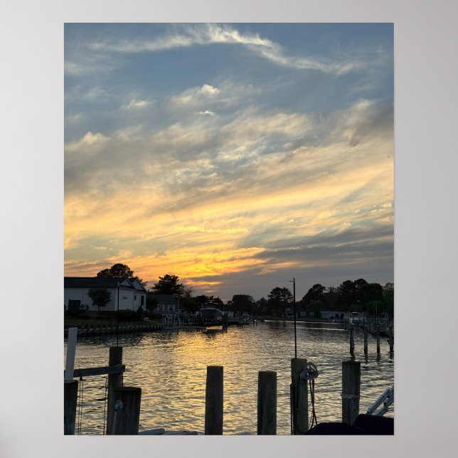 Poster photo Waterscape Sunset (Devant)