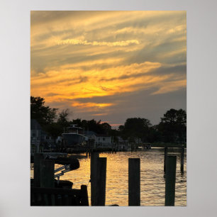 Poster photo Waterscape Sunset