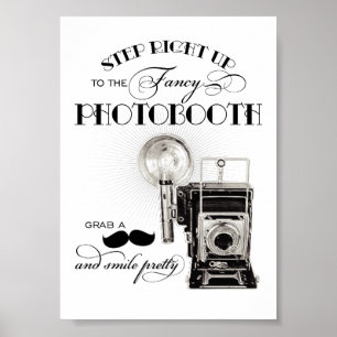 Poster Photobooth de mariage noir et blanc vintage