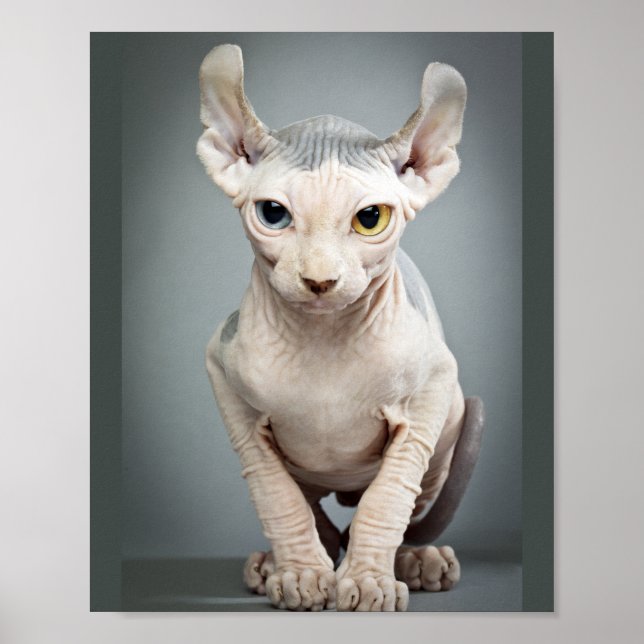 Poster Photographie de chat Sphinx Elf (Devant)