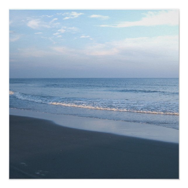 Poster Photographie de plage d'une heure d'or (Devant)