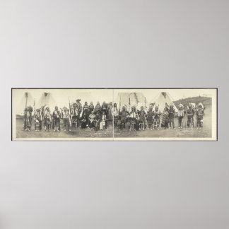 Poster Photographie panoramique vintage des Amérindiens