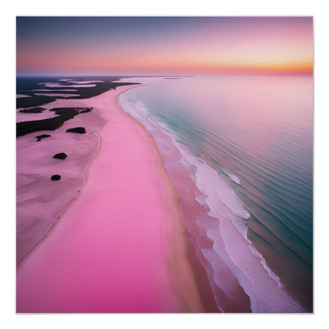 Poster Photographie Plage soleil esthétique Coucher de so (Devant)