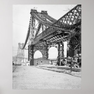 Poster Photographie vintage du pont de Williamsburg