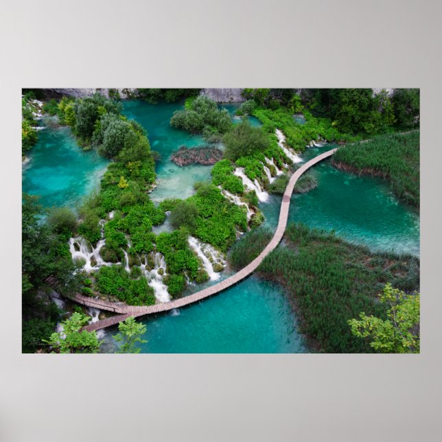 Poster Photos des lacs et cascades. Plitvice Croatie (Devant)