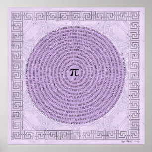 Poster Pi dans une spirale ~ Math comme art