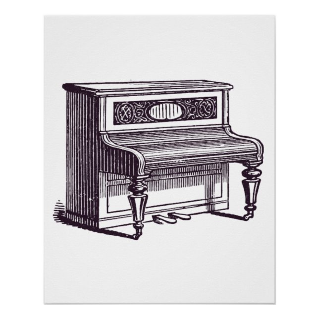 Poster Piano droit vintage (Devant)
