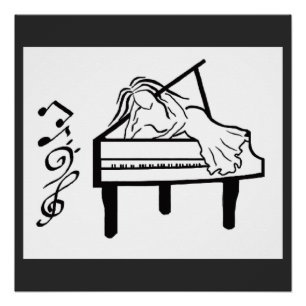 Poster Piano Lady