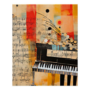 Poster Piano Montage Abstrait