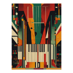 Poster Piano vintage de la Renaissance de Harlem