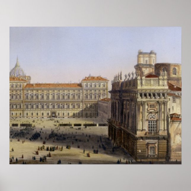 Poster Piazza Castello, Turin, gravée par F. Citterio (c (Devant)