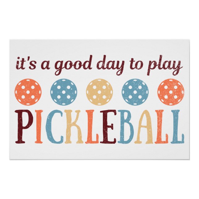 Poster Pickleball Dit Citation Drôle (Devant)