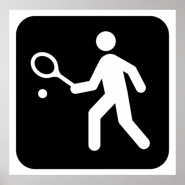 Poster Pictogramme de tennis Racquetball (Devant)