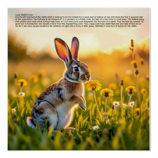 Poster Pied de lapin chanceux (Devant)