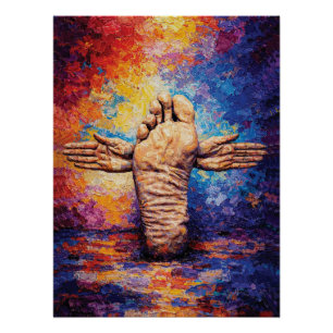 Poster Pied Expressif aux Bras Étendus Vibrant