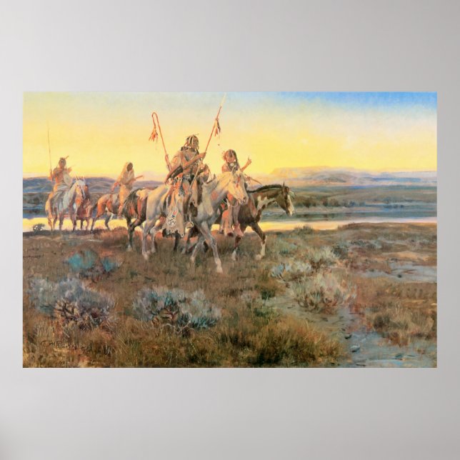 Poster Piegans, par Charles M. Russell (Devant)