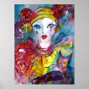Poster PIERO AVEC CHAT / Masques de Venise