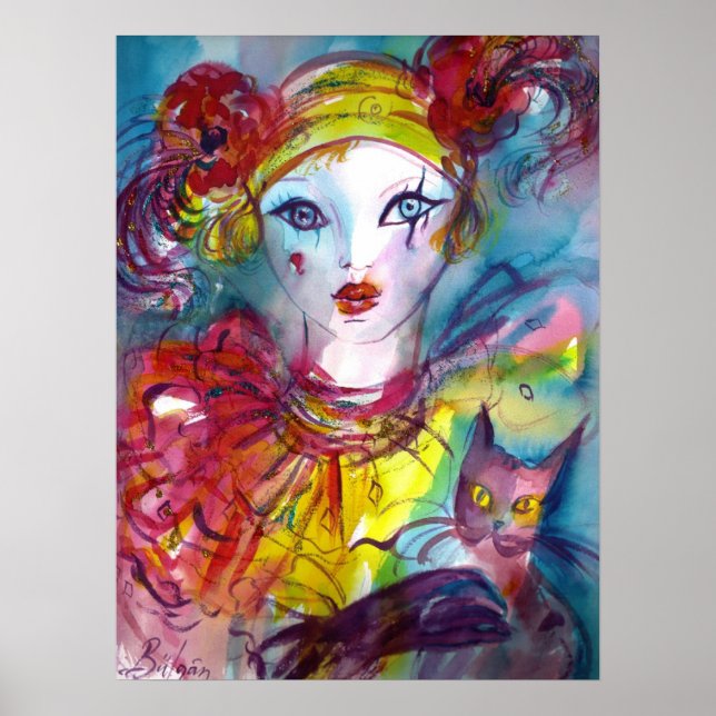 Poster PIERO AVEC CHAT / Masques de Venise (Devant)