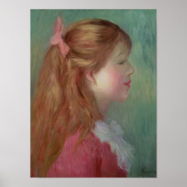 Poster Pierre A Renoir | Jeune fille avec cheveux longs (Devant)