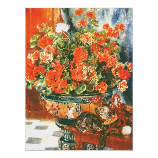 Poster Pierre-Auguste Renoir Geraniums Et Chats (Devant)