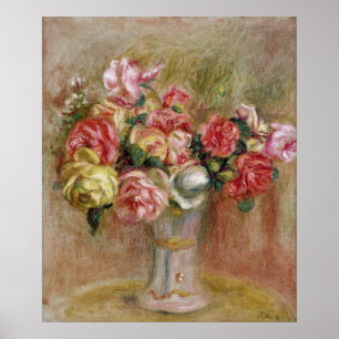 Poster Pierre roses de Renoir un   dans un vase à Sevres