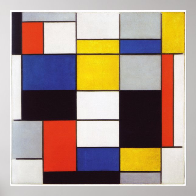 Poster PIET MONDRIAAN - Composition A 1923 (Devant)