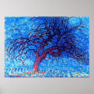Poster Piet Mondrian - Avond (Soir) L'Arbre rouge