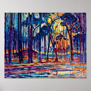Poster Piet Mondrian - Bois près d'Oele Peinture d'art fi